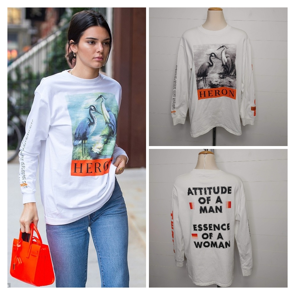 Heron Preston Long Sleeve Graphic Shirt Size S